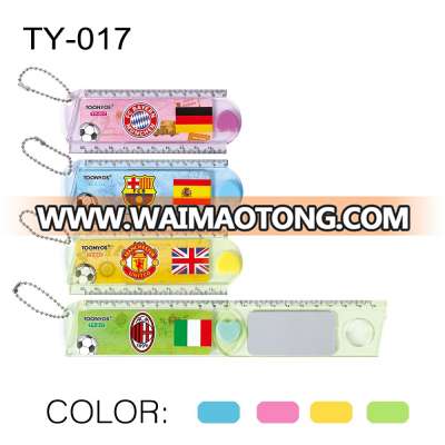 20cm Folding Magnifier Ruler Foldable Plastic Ruler Multifunction Ruler With a Mirror